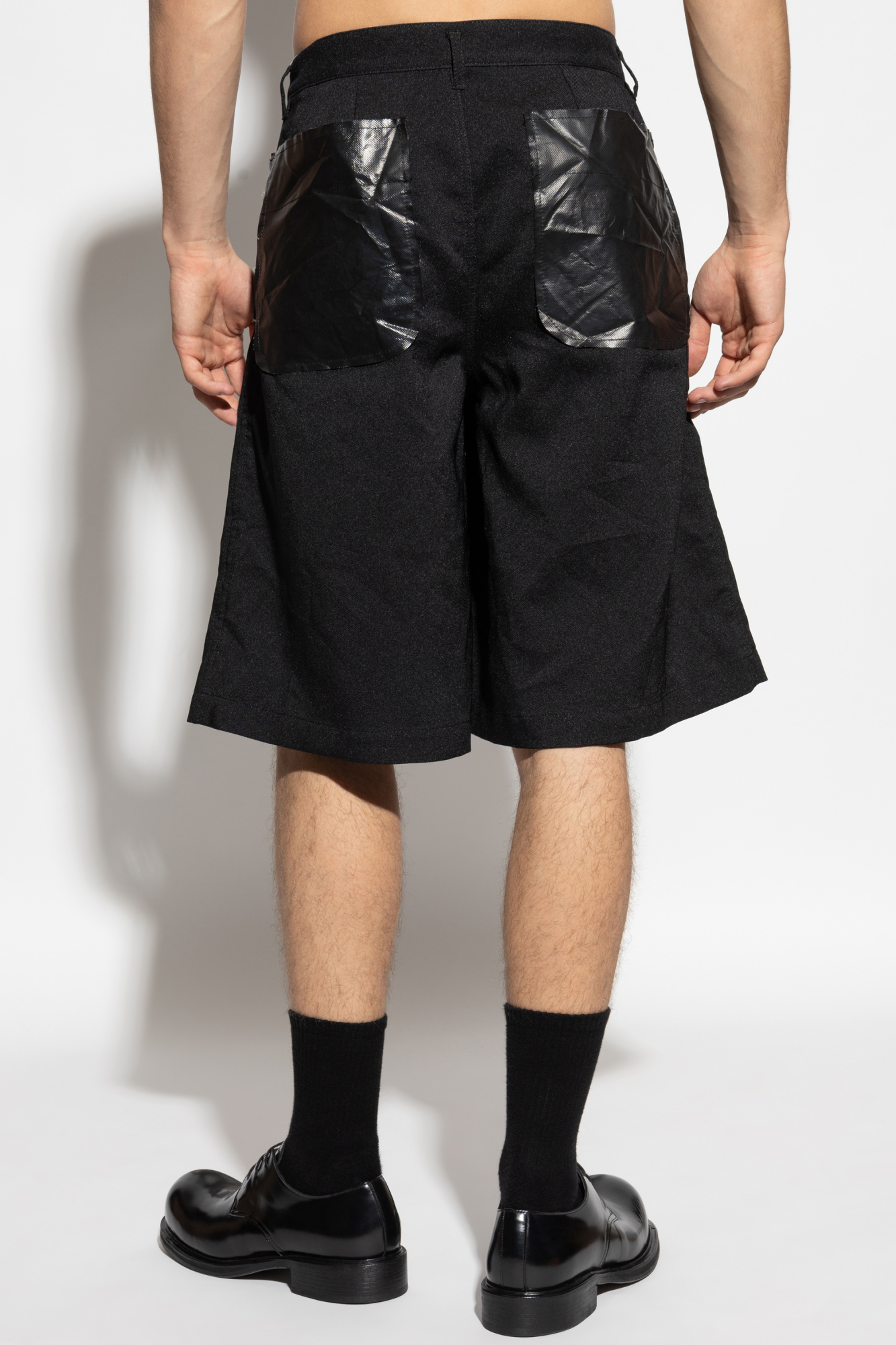 COMME des GARÇONS Faux Leather Shorts PAUSE or Skip: Comme Des Garçons Homme Plus Faux-Leather